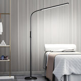 Adjustable Black Rectangular LED Floor Reading Lamp Image - 1