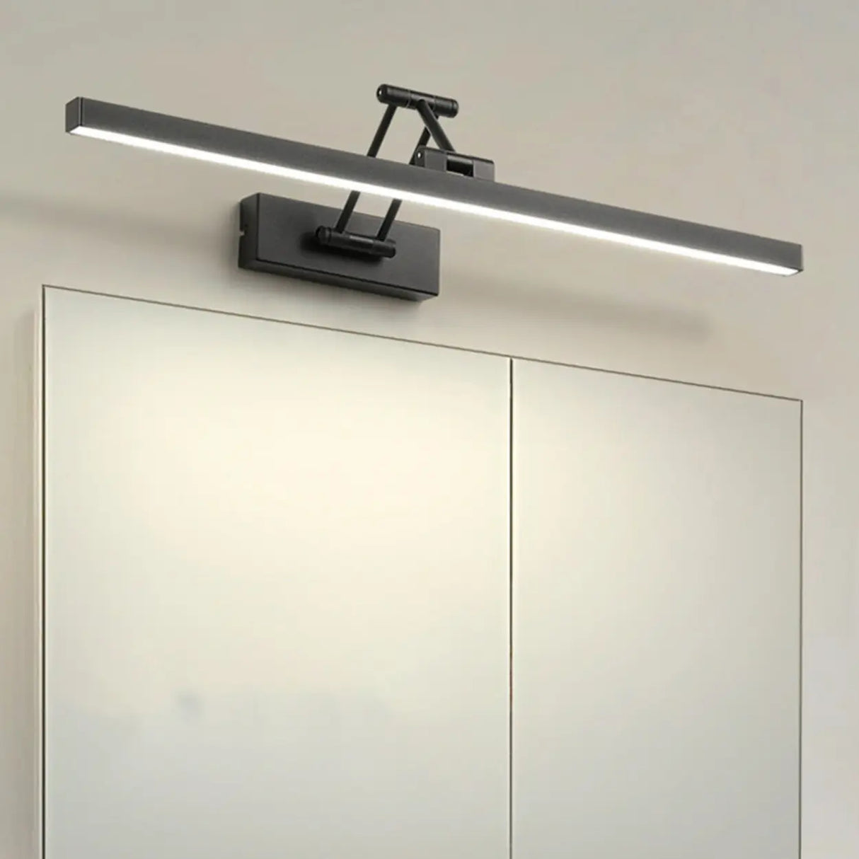 Adjustable Black Rectangular Metal LED Vanity Light Image - 1