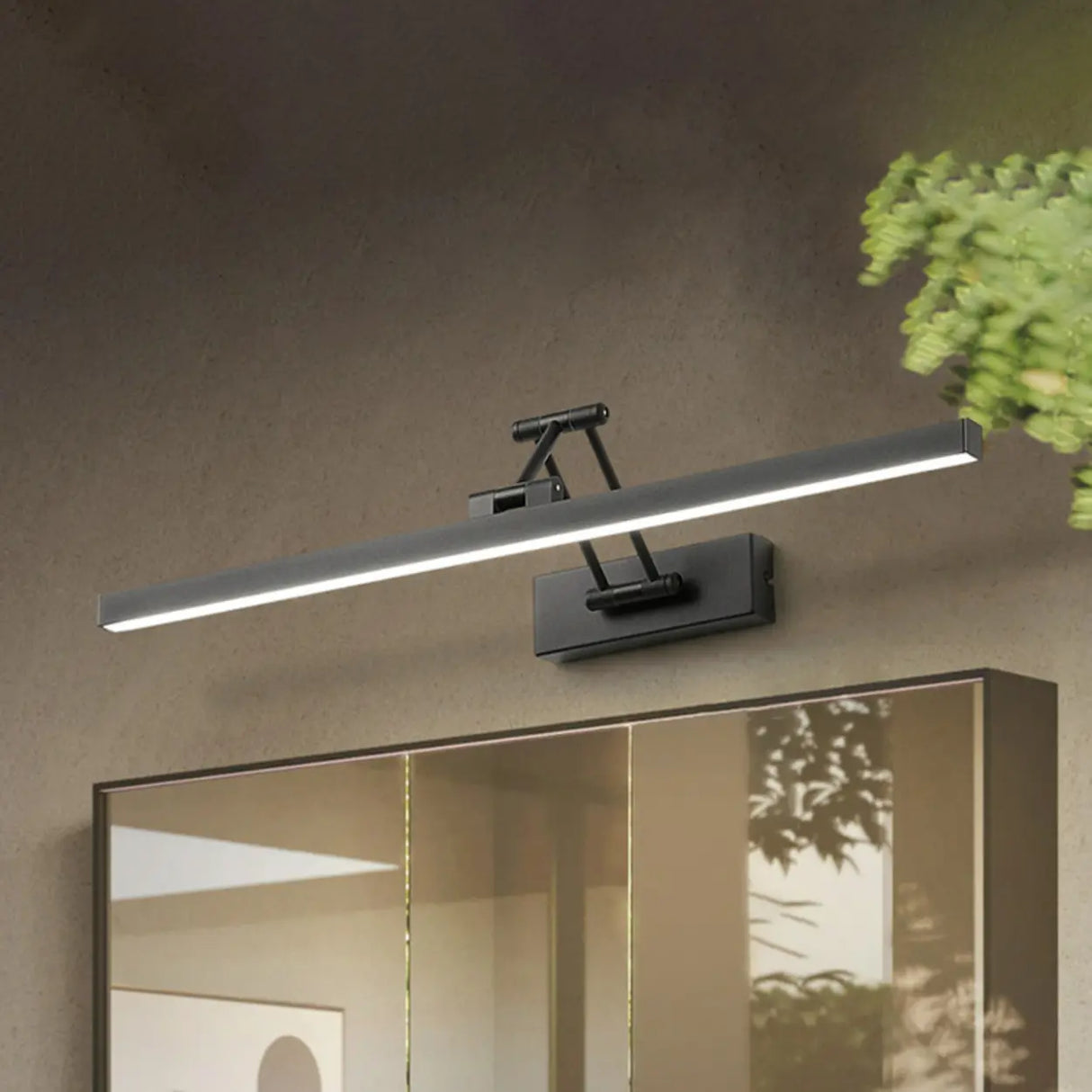 Adjustable Black Rectangular Metal LED Vanity Light Image - 6