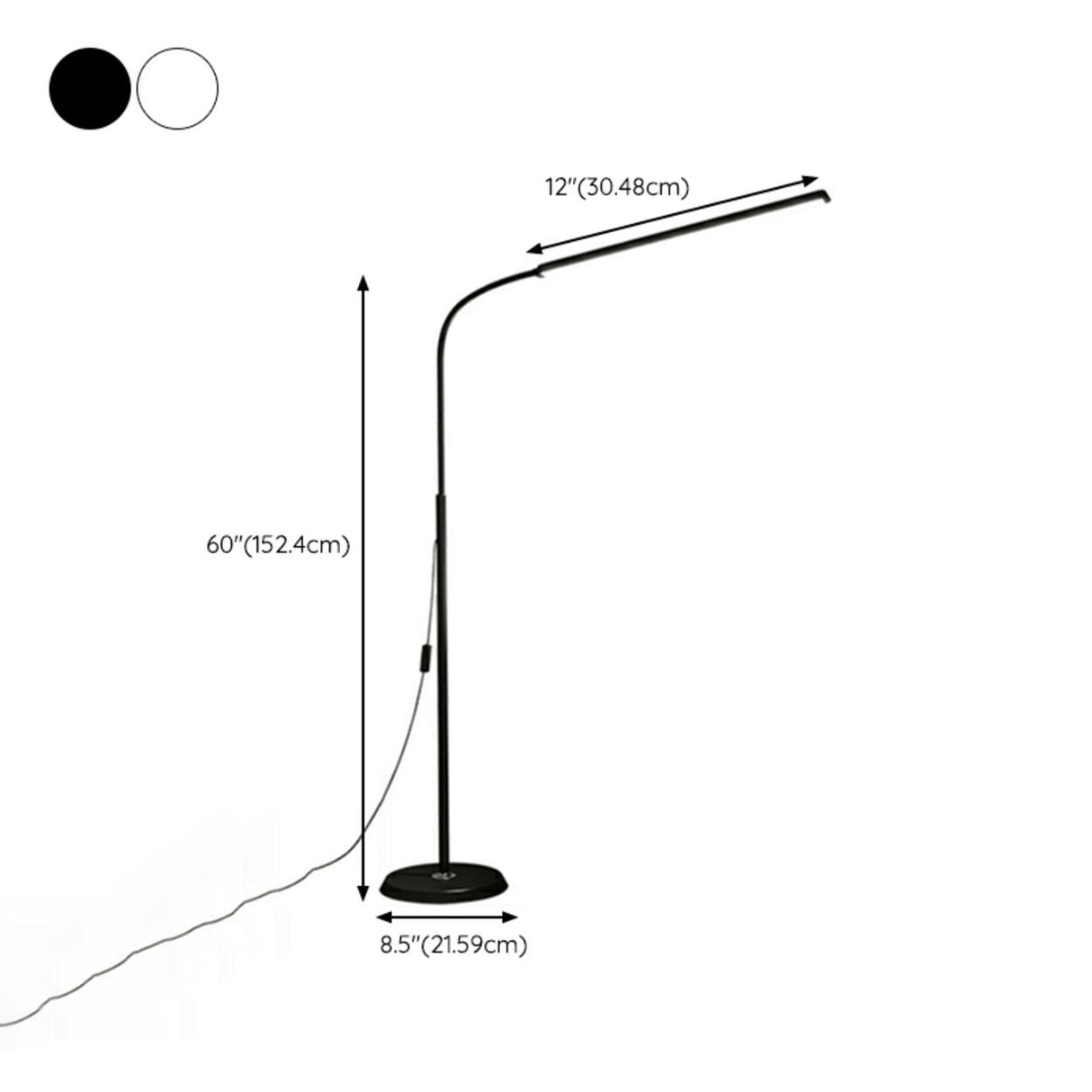 Adjustable Black Rectangular Swing Arm Floor Lamp 