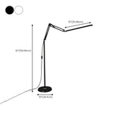 Adjustable Black Rectangular Swing Arm Floor Lamp Image - 17