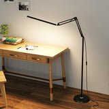 Adjustable Black Rectangular Swing Arm Floor Lamp Image - 8