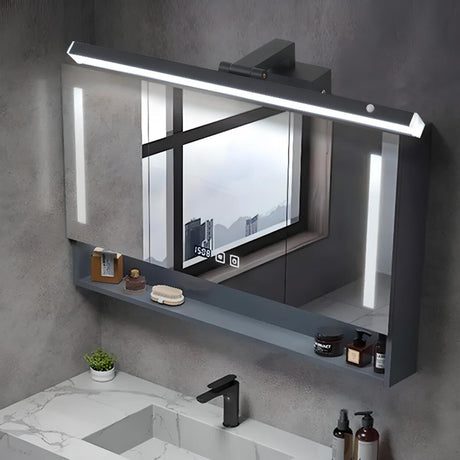 Adjustable Black Rectangular Vanity Mirror Light Image - 1