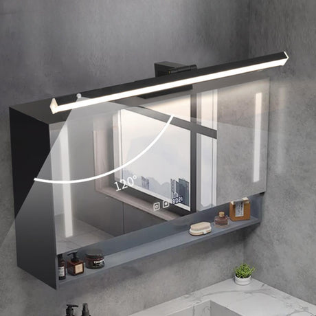 Adjustable Black Rectangular Vanity Mirror Light Image - 2