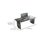 Adjustable Blue Stone Rectangle Sled Standing Desk #size