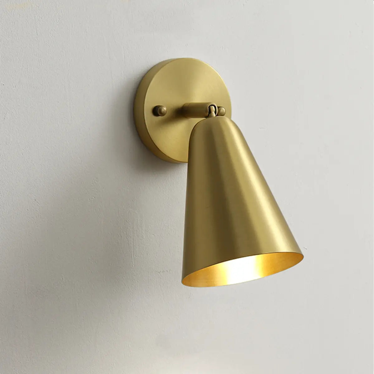 Adjustable Brass Cone Bathroom Mirror Vanity Light Image - 2