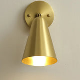 Adjustable Brass Cone Bathroom Mirror Vanity Light Image - 8