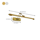 Adjustable Brass Linear LED Wall Mount Vanity Light #size