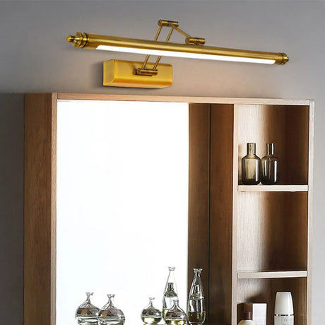 Adjustable Brass Linear LED Wall Mount Vanity Light Image - 2