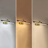 Adjustable Brass Linear LED Wall Mount Vanity Light Image - 5