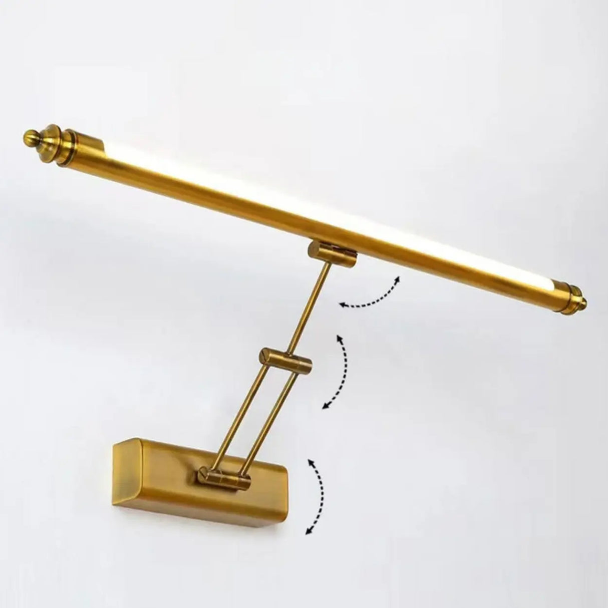 Adjustable Brass Linear LED Wall Mount Vanity Light Image - 6