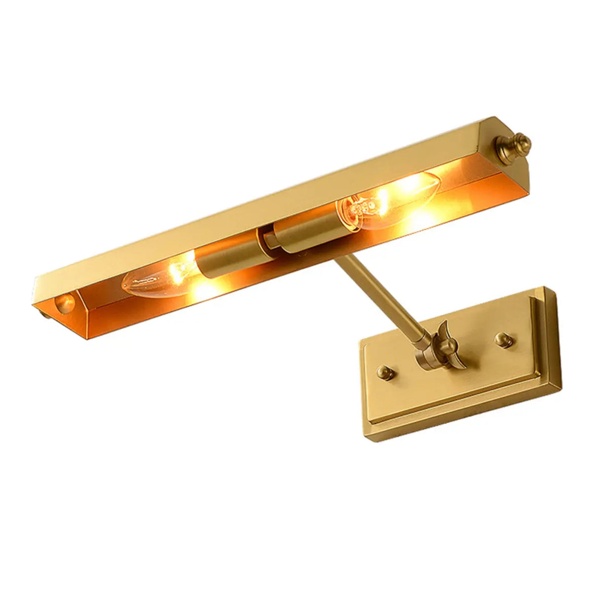 Adjustable Brass Straight Dual LED Vanity Light  Image - 5