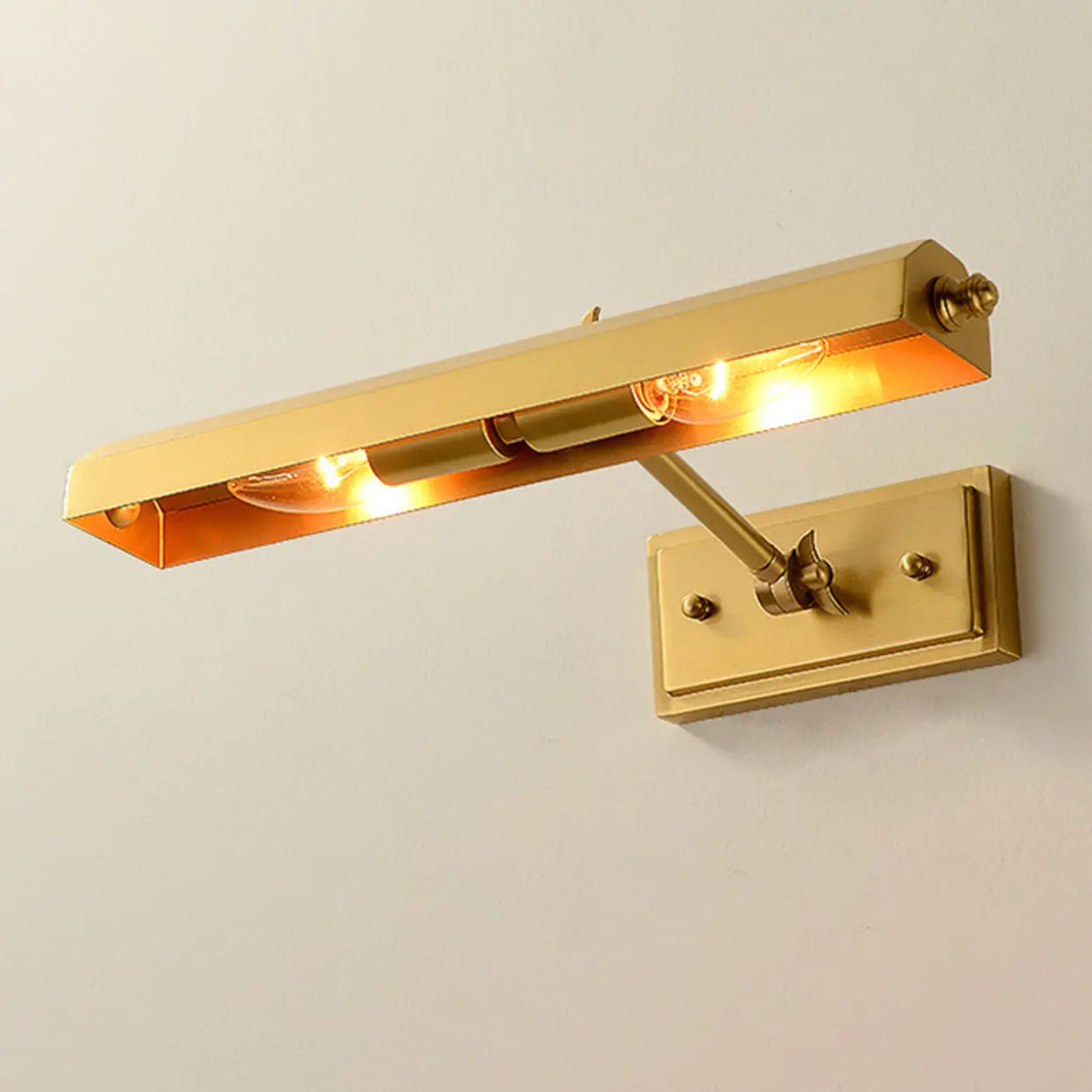 Adjustable Brass Straight Dual LED Vanity Light  Image - 6