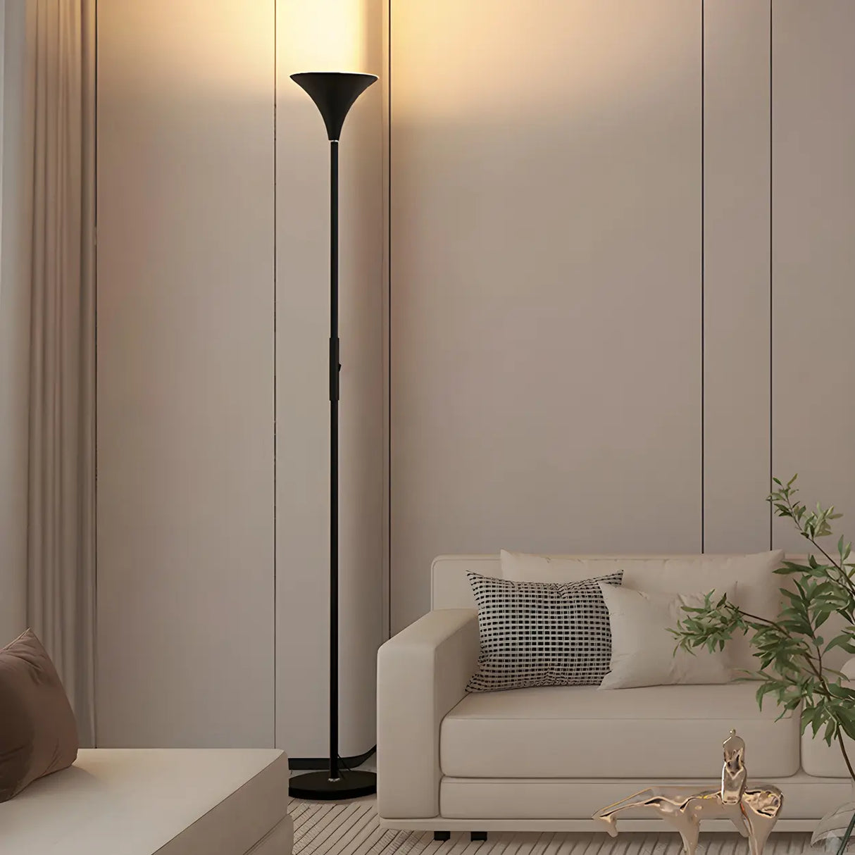 Adjustable Brightness Modern Torchiere Floor Lamp Image - 19