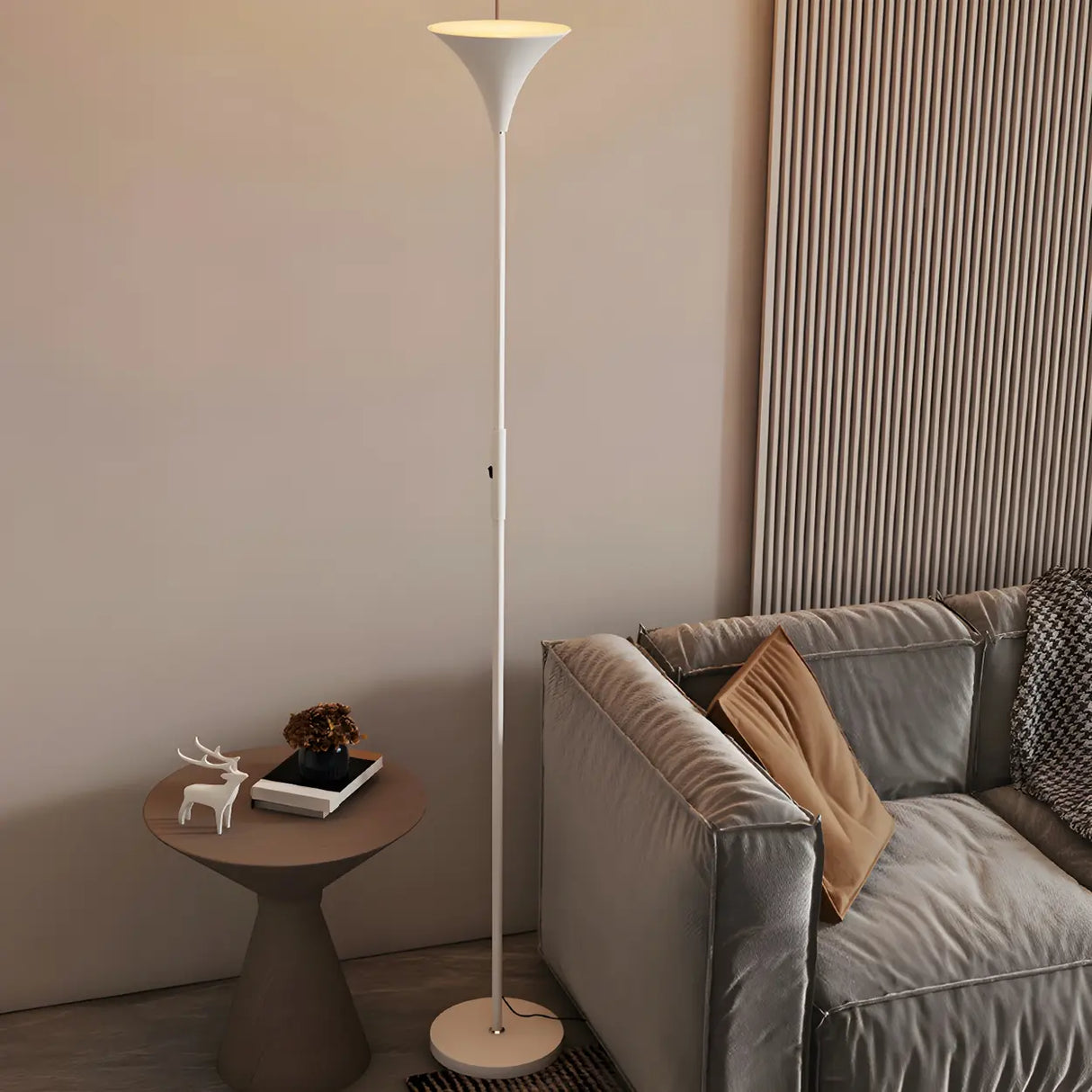 Adjustable Brightness Modern Torchiere Floor Lamp Image - 6