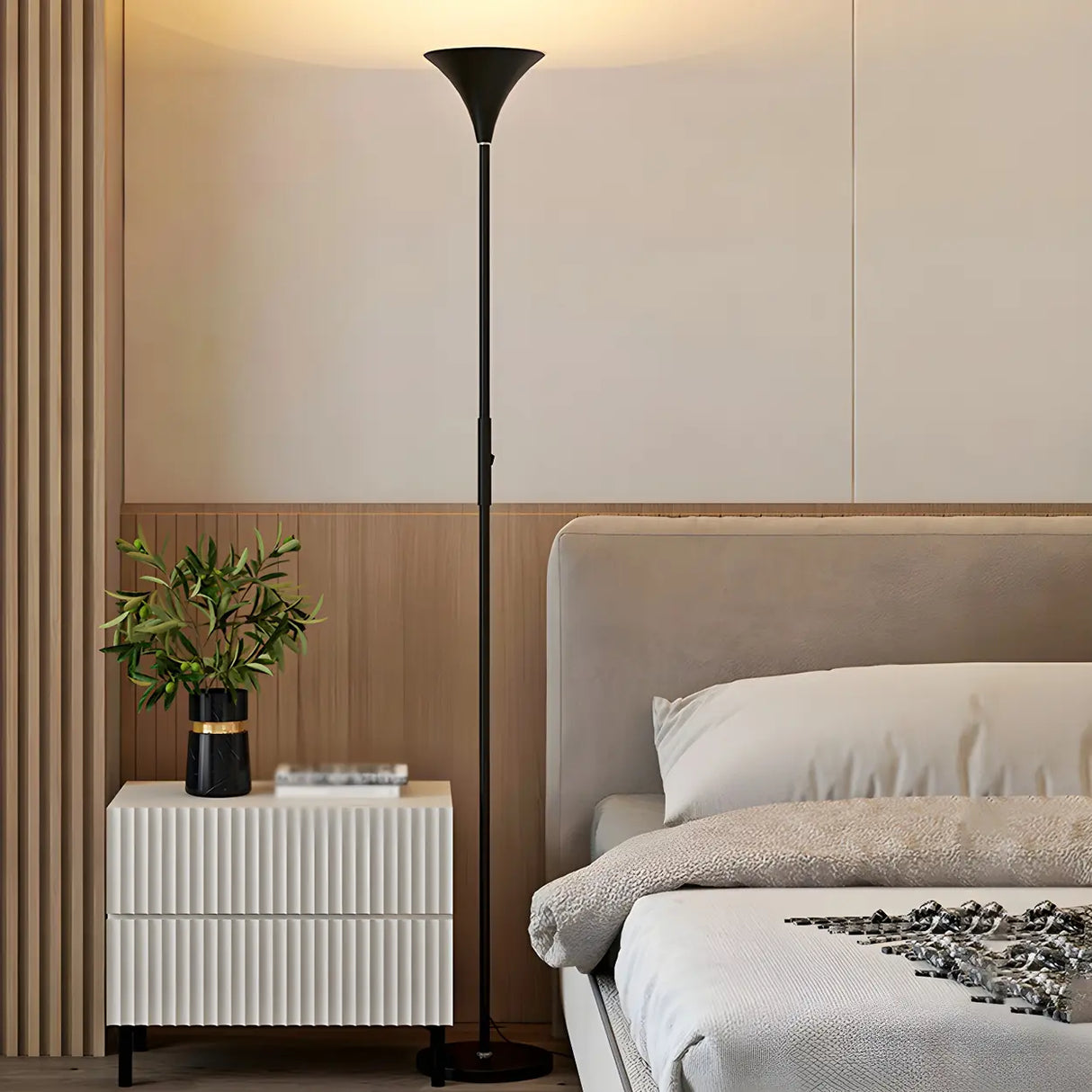 Adjustable Brightness Modern Torchiere Floor Lamp Image - 7