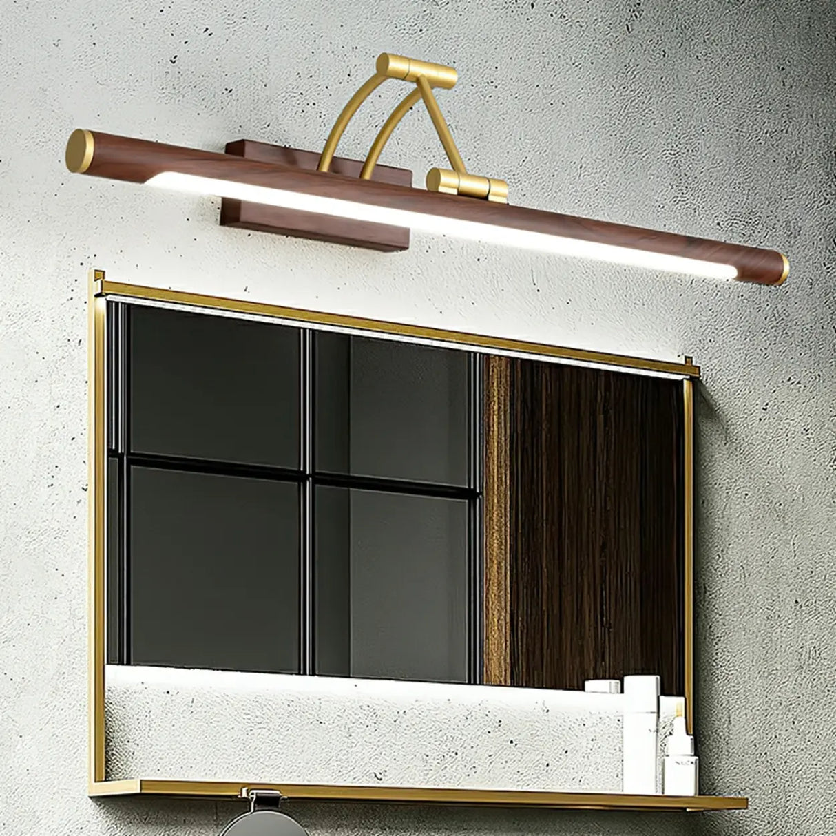 Adjustable Brown Linear Modern LED Metal Vanity Light Image - 4