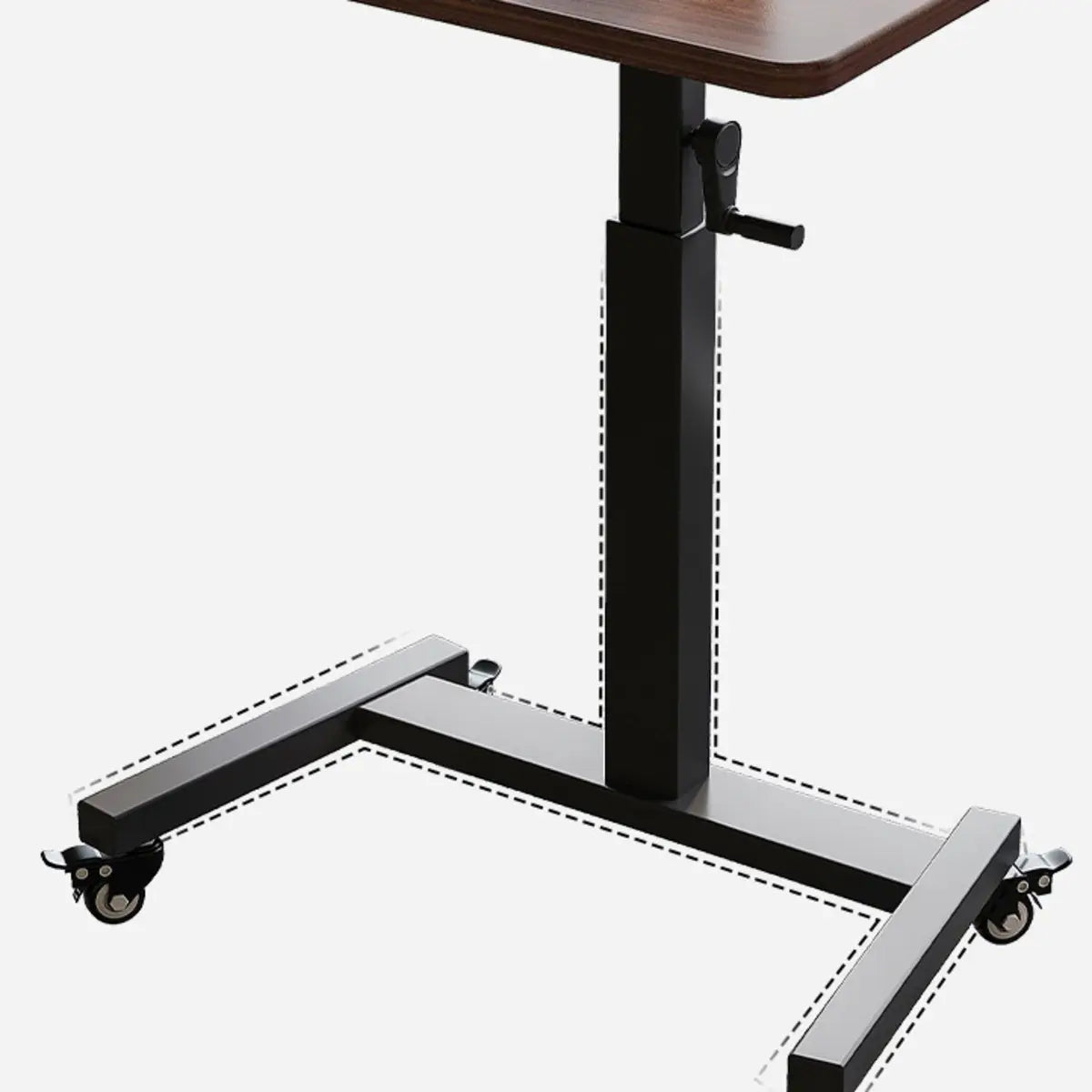 Adjustable Brown Top Casters T-Shape Standing Desk Image - 6