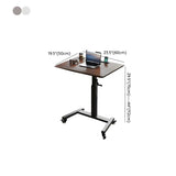 Adjustable Brown Top Casters T-Shape Standing Desk #size