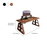 Adjustable Brown Wood Rectangle Sledge Standing Desk #size