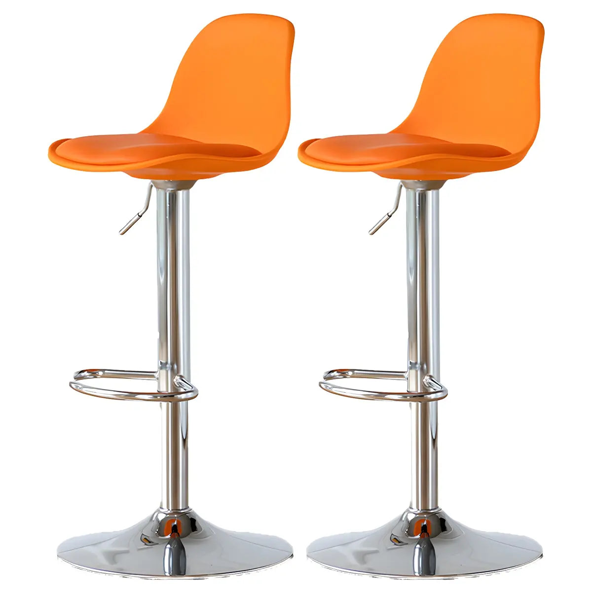 Adjustable Bucket Leather Seat Iron Swivel Bar Stools Image - 27