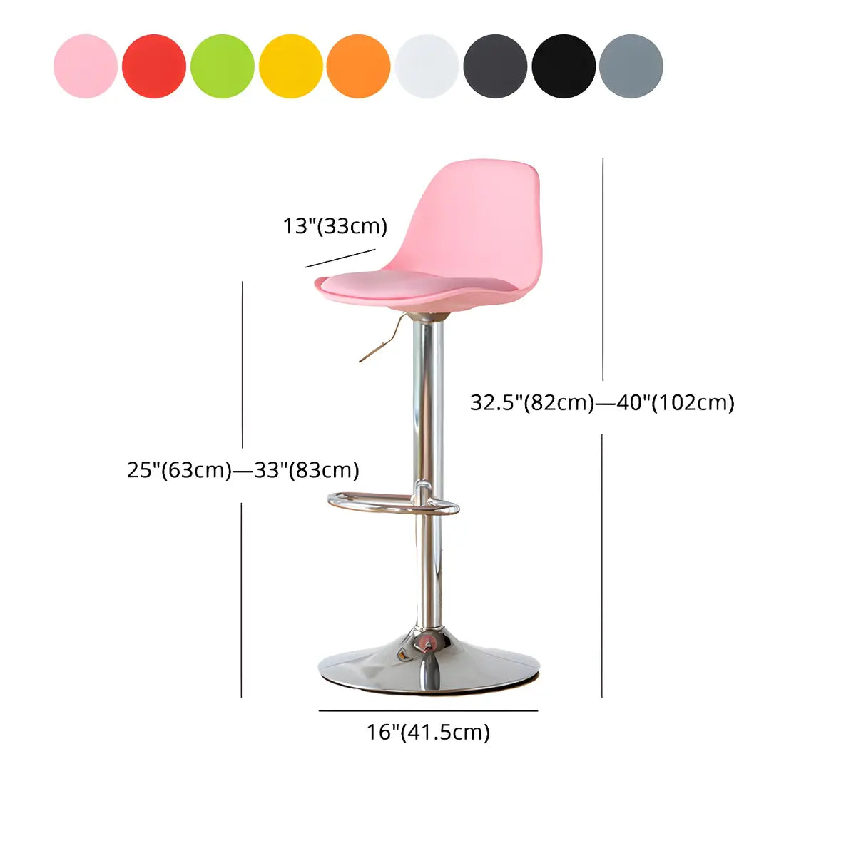 Adjustable Bucket Leather Seat Iron Swivel Bar Stools 