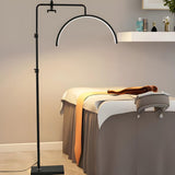 Adjustable C-Shaped Black Arc Metal LED Floor Lamp Image - 1