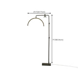 Adjustable C-Shaped Black Arc Metal LED Floor Lamp #size