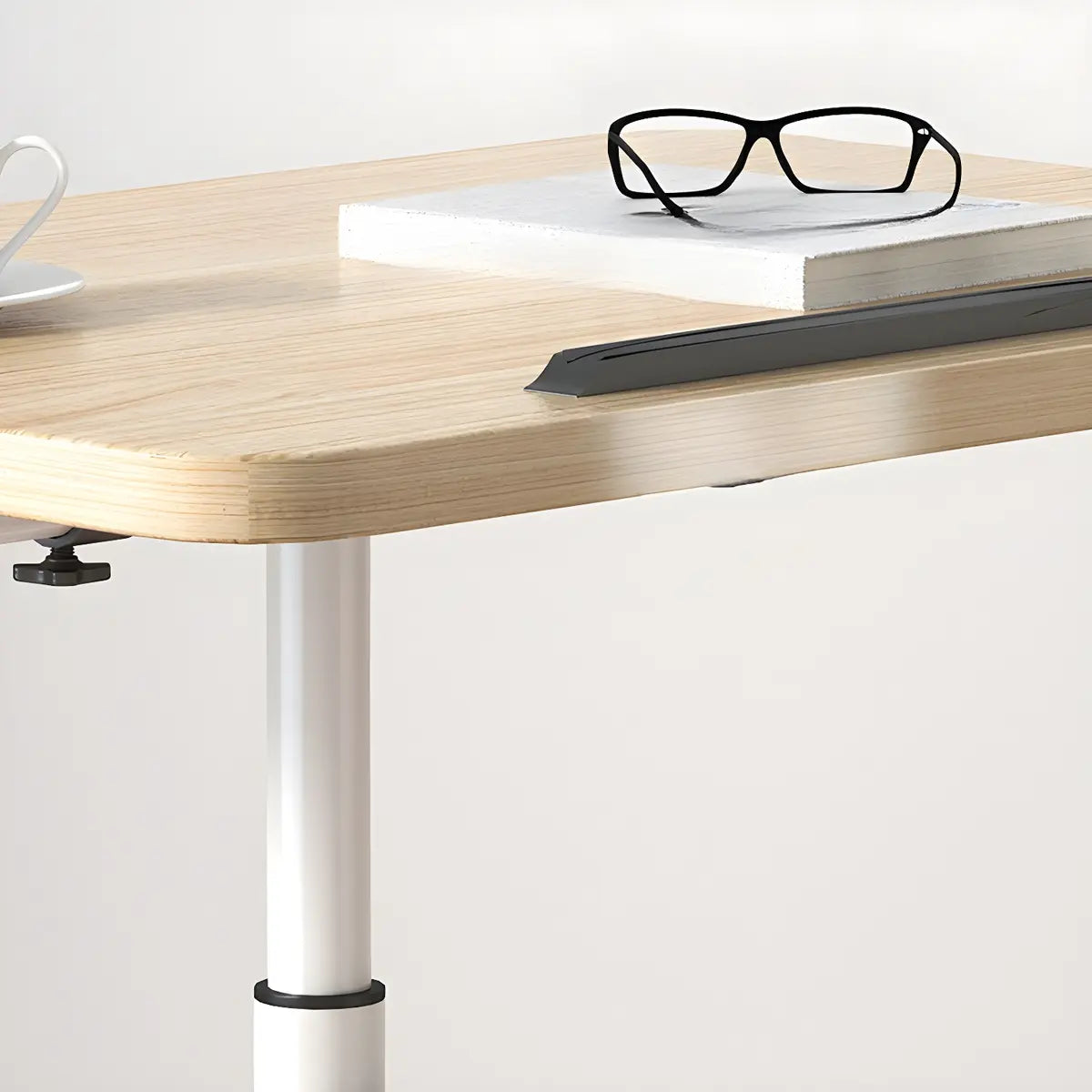 Adjustable Casters Wooden T-Shape Small Standing Desk Image - 3