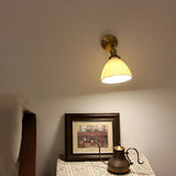 Adjustable Ceramic Shade Cone Brass Reading Wall Lamp Image - 1