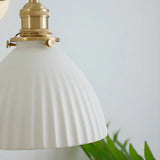 Adjustable Ceramic Shade Cone Brass Reading Wall Lamp Image - 12