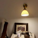 Adjustable Ceramic Shade Cone Brass Reading Wall Lamp Image - 15