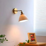 Adjustable Ceramic Shade Cone Brass Reading Wall Lamp Image - 2