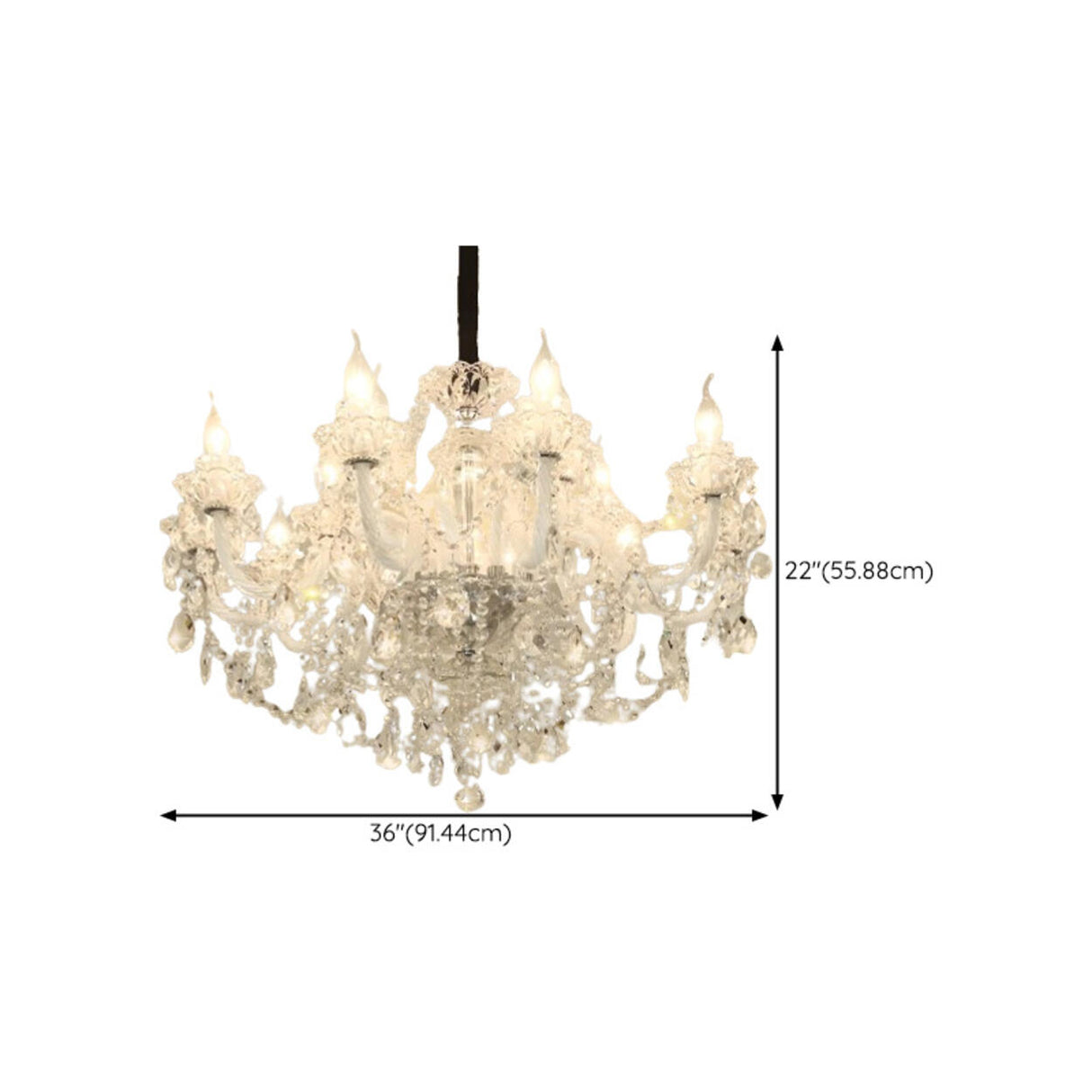 Adjustable Chain Clear Crystal Candle Chandelier Image - 19