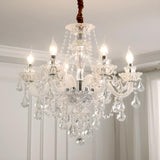 Adjustable Chain Clear Crystal Candle Chandelier Image - 4