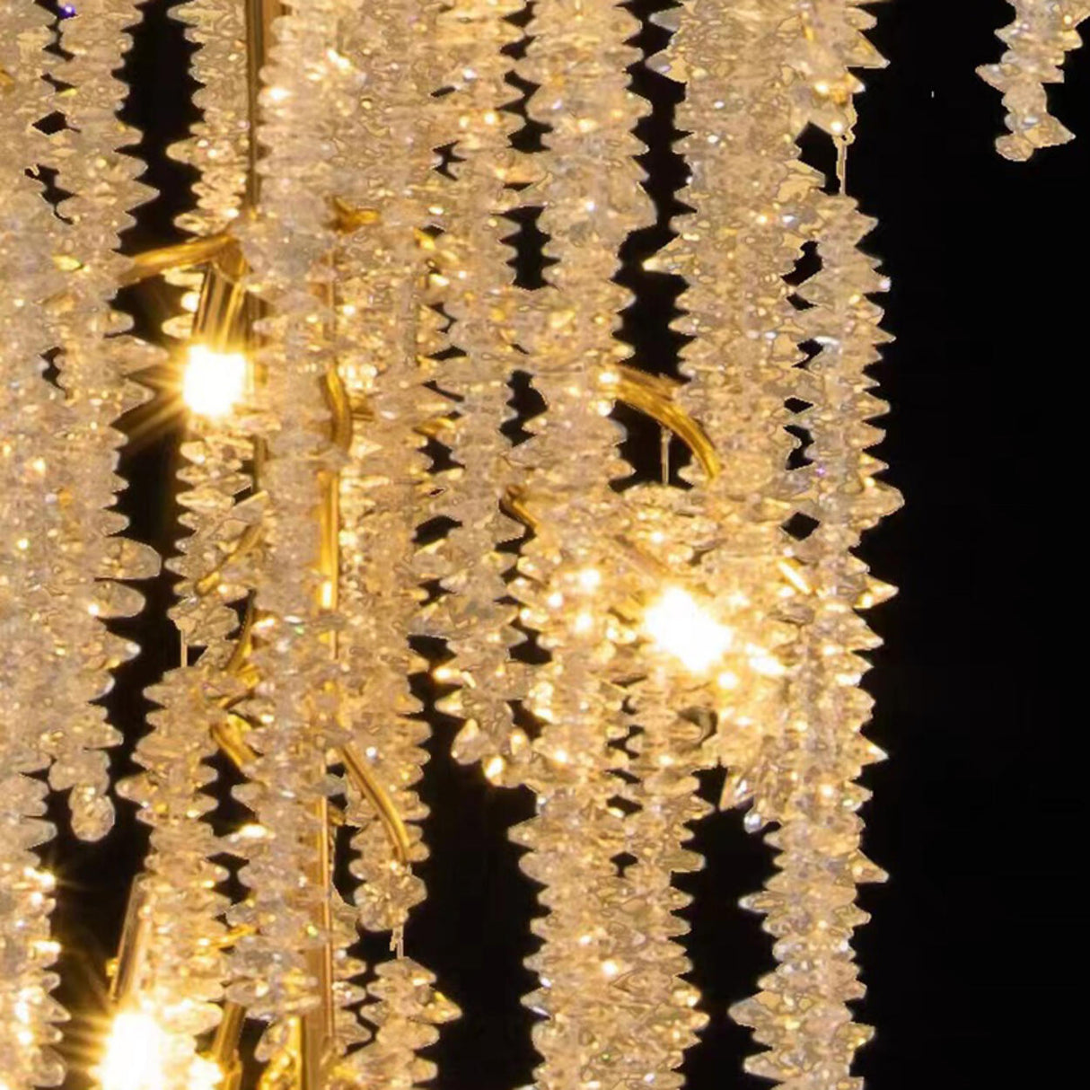 Adjustable Chain Gold Cascading Crystal Chandelier Image - 10