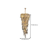 Adjustable Chain Gold Cascading Crystal Chandelier #size