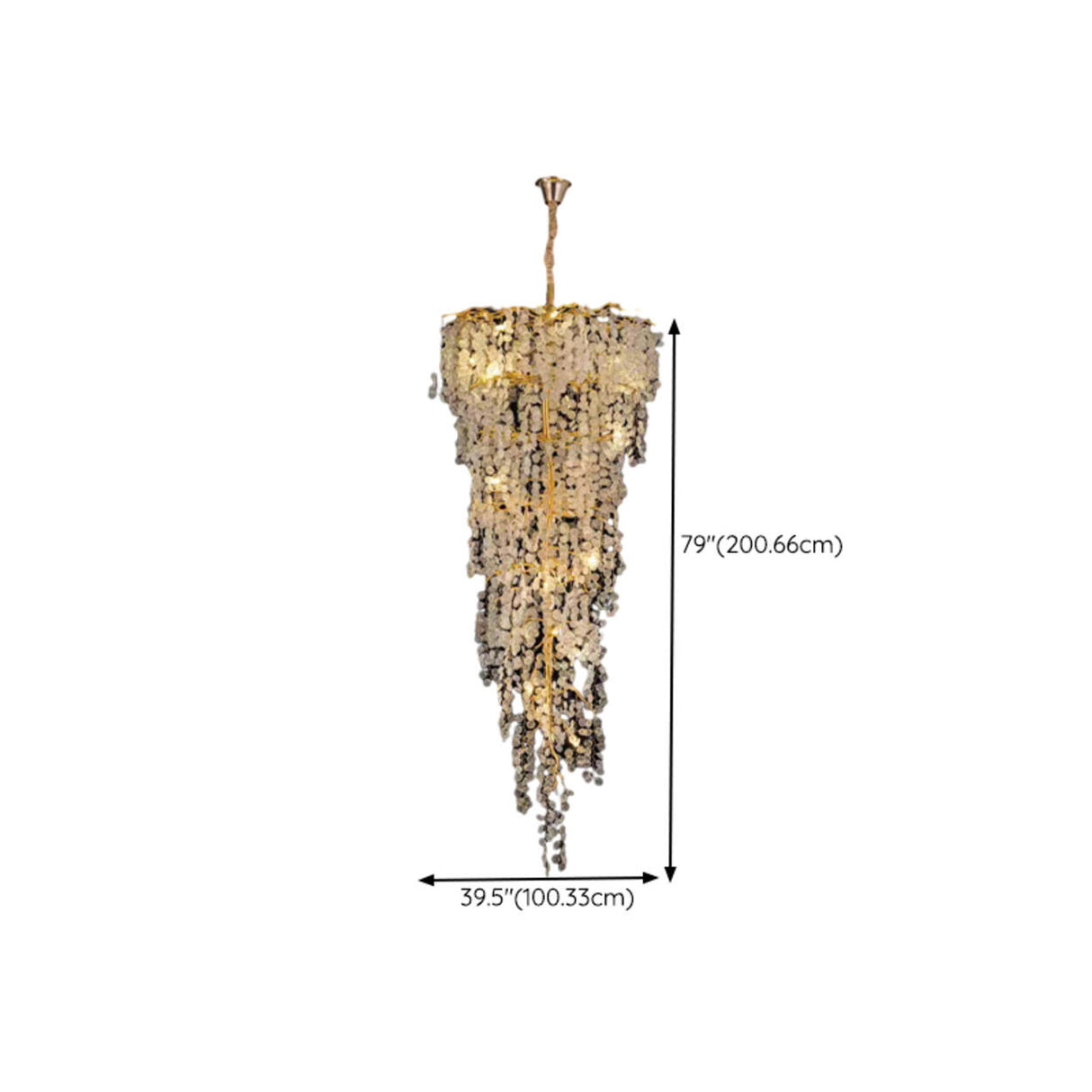 Adjustable Chain Gold Cascading Crystal Chandelier Image - 15