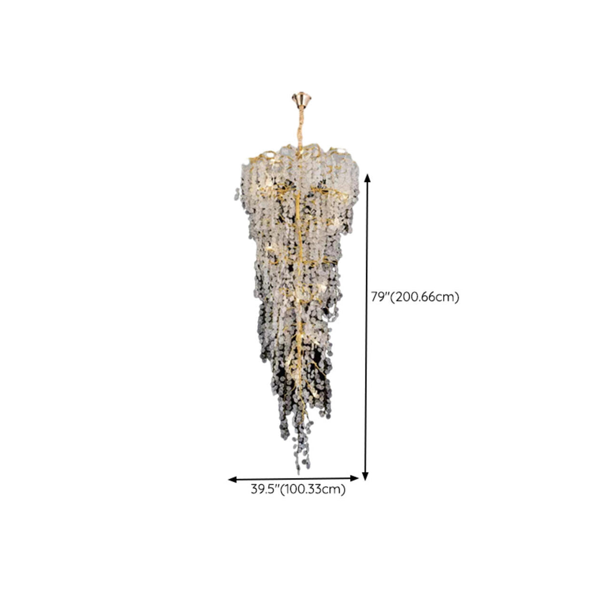 Adjustable Chain Gold Cascading Crystal Chandelier Image - 16