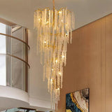 Adjustable Chain Gold Cascading Crystal Chandelier Image - 3