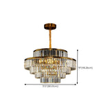 Adjustable Chain Luxury Gold Tiered Crystal Chandelier Image - 17