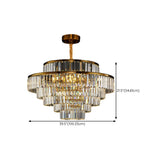 Adjustable Chain Luxury Gold Tiered Crystal Chandelier Image - 18