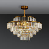 Adjustable Chain Luxury Gold Tiered Crystal Chandelier Image - 5