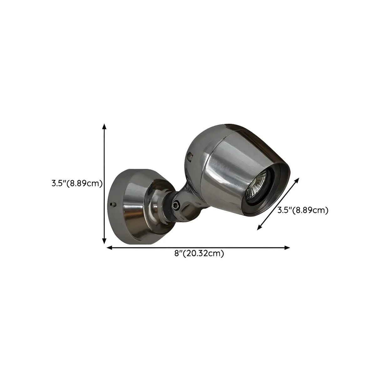 Adjustable Chrome Monitor Shape Exterior Wall Lamp 