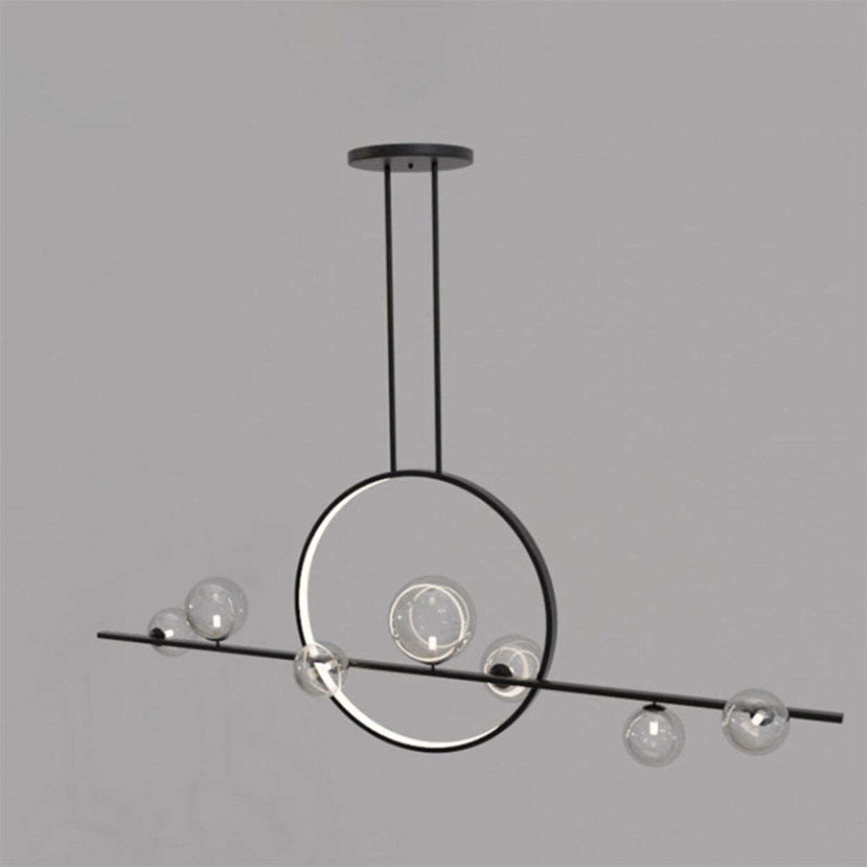 Adjustable Circular and Globe Island Pendant Light Image - 1