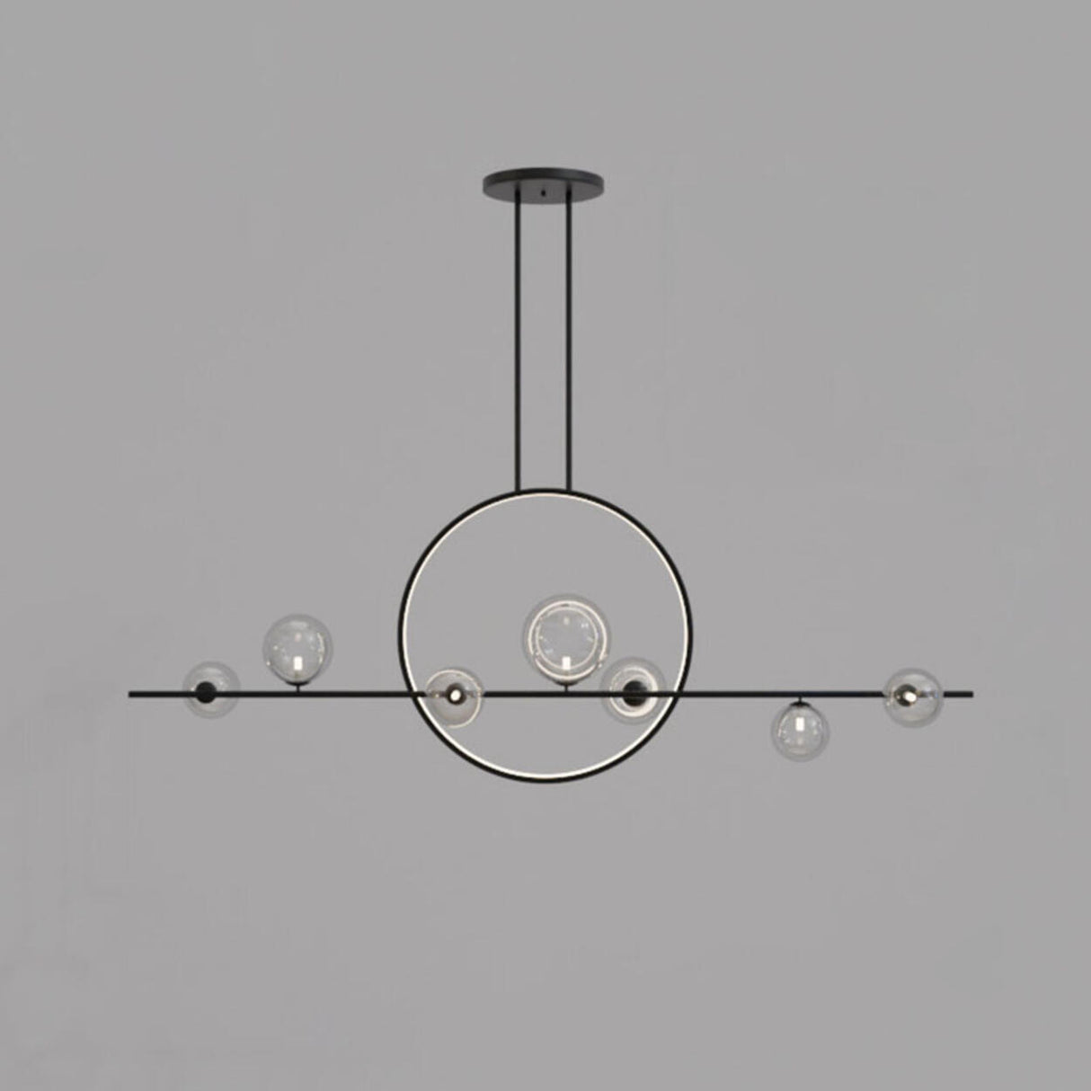 Adjustable Circular and Globe Island Pendant Light Image - 6