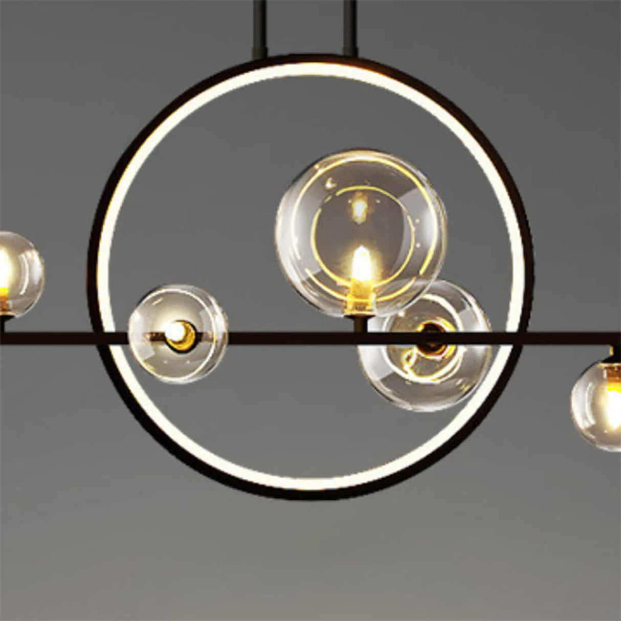 Adjustable Circular and Globe Island Pendant Light Image - 9