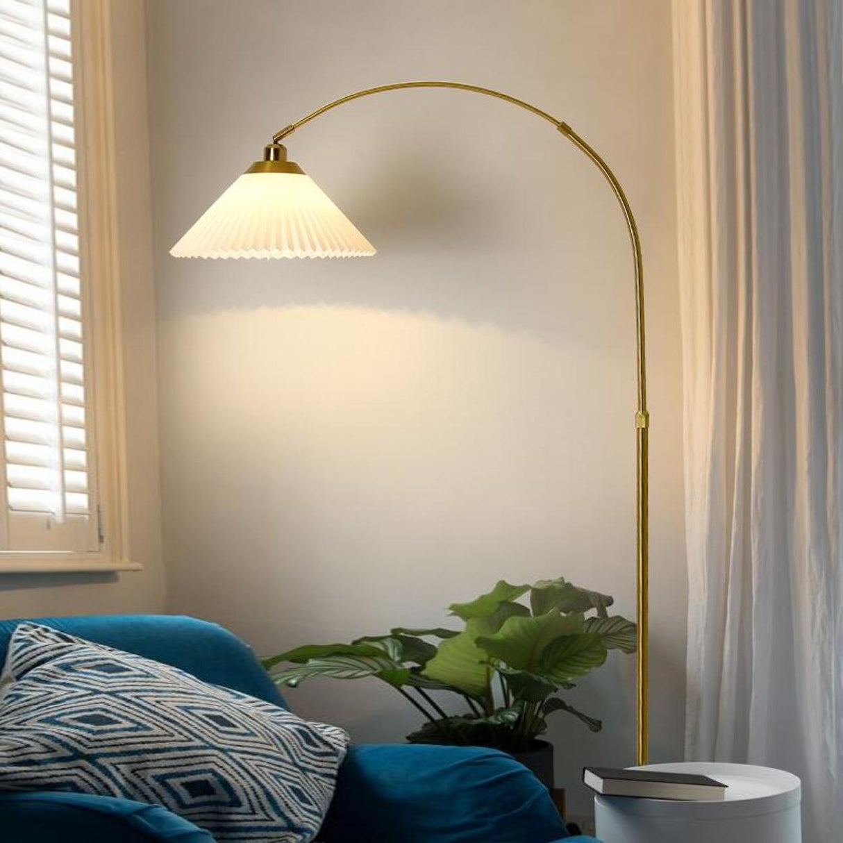 Adjustable Classic Cone Arched Metal Floor Lamp Image - 3