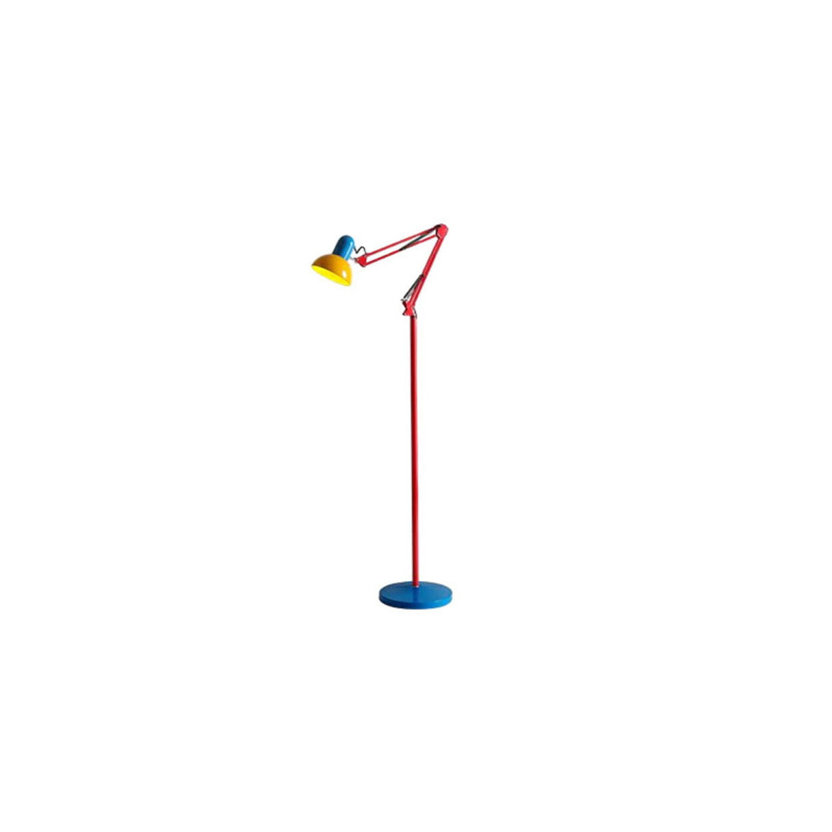 Adjustable Colorful Bowl Metal Swing Arm Floor Lamp Image - 2