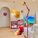 Adjustable Colorful Bowl Metal Swing Arm Floor Lamp Image - 5